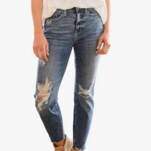 Judy Blue relaxed fit distressed jeans , high waist